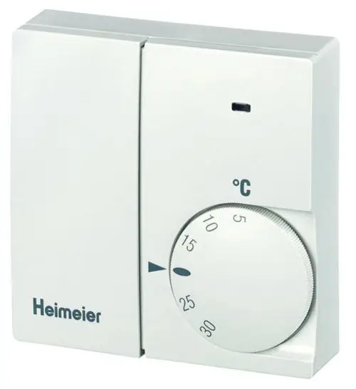 Weißer Raumthermostat ohne Schalter von IMI Hydronic Engineering, mit Temperaturregler und Anzeige, zur Regelung der Heizungssteuerung im Raum.